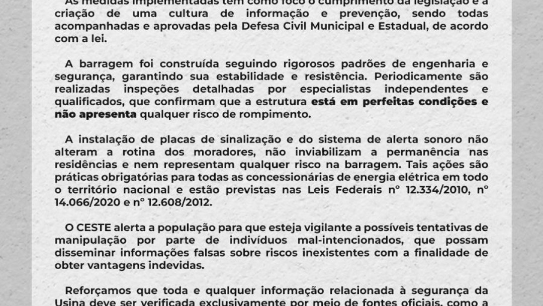 NOTA DE ESCLARECIMENTO SOBRE A INSTALAÇÃO DAS PLACAS DE SINALIZAÇÃO NA ZONA DE AUTOSSALVAMENTO